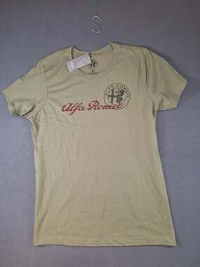 Alfa Romeo Mens Historic Script Tshirt Olive/Khaki Size XL Dadcore Automobilia